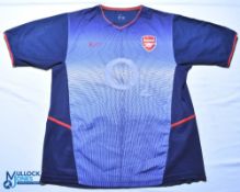 2002-2003 Arsenal FC away football shirt - Nike / O2. Size 39/41, blue, short sleeves