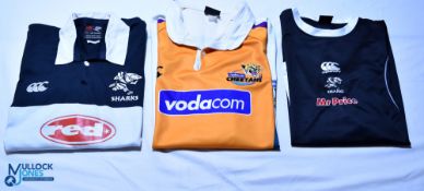 Three South Africa interest Rugby jerseys & shirts. Two Sharks and one Canterbury. Size XL or