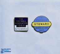 1964 + 1965 The Football Association Steward FA Enamel Badges, both pin backed (2)