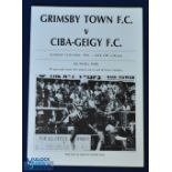 1990/91 Grimsby Town v CIBA-GEIGY FC charity match programme 12 May 1991, 4 page card with insert