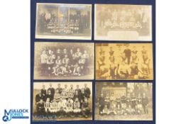 6 Real Photograph Football Teams Postcards, to include Berwick St James 1909, FU Police club 1912-