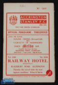 1959/60 Accrington Stanley v Mansfield Town (FAC) programme 14 November 1959 (comes complete with