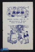 1954 Everton Presentation Dinner menu 13 December 1954, held at the "Bellefield", West Derby,