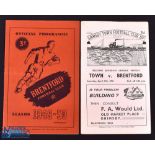 1949/50 Grimsby Town v Brentford Div. 2 match programme 29 April 1950 plus reverse fixture at