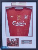 Liverpool champions of Europe 2005 home replica football shirt in red, finely presented and