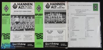 1978/79 UEFA Cup programmes Borussia Monchengladbach v Manchester City 20 March 1979 + team sheet;