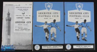 1956/57 Grimsby Town v Leicester City home (Xmas Day) programme; away at Leicester City (Boxing Day)