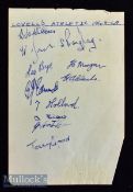 1948/49 Lovell's Athletic Autograph sheet includes Williams, Holland, Shaw, wood, Morgan, Clarke,
