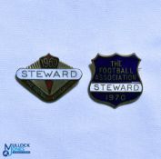 1969 + 1970 The Football Association Steward FA Enamel Badges, both pin backed (2)