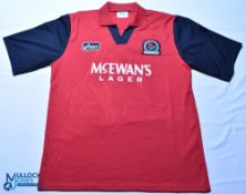 1994-95 Blackburn Rovers Replica Football Shirt, made by Aasics, short sleeve size L with McEwans