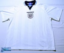 1995-1997 England FC home football shirt - Umbro. Size XXL, white, short sleeves