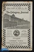 Pre-war 1932/1933 Fulham v Grimsby Town Div. 2 match programme 29 April 1933 at Craven Cottage,