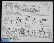 1922 Arsenal v Preston NE FAC tie captioned sketches from the Trev Webster Annual relating to the