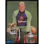 Peter Schmeichel Manchester United Autograph colour print signed in ink to front measures 31x41cm