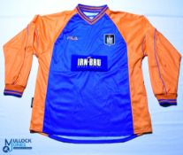 2001-2003 Queens Park FC Away football shirt - Fila / Irn-Bru. Size L, long sleeves