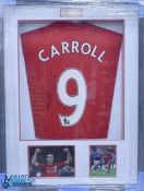 Andy Carroll signed Liverpool FC home replica football shirt, Carroll No 9 to reverse, finely