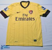 2010-2012 Arsenal FC away football shirt - #14 Walcott. Nike / Fly Emirates. Size XL, yellow,