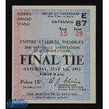 Ticket: 1953 FAC final (Matthews final) match ticket. G