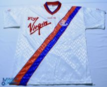 1990 Crystal Palace FC home football shirt, FA Cup Final Wembley - Bukta / Fly Virgin. Size L, short