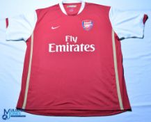 2006-2008 Arsenal FC home football shirt. Nike / Fly Emirates. Size XXL, red, short sleeves