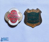 1980 Spring Autum The Football Association Steward FA Enamel Badges, both pin backed (2)