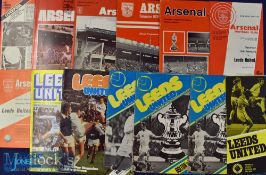 Leeds United Homes and Away Football Programme Selection 1951 to 1981 including 51/52 v Brentford,