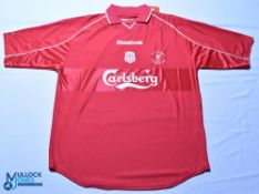 2001 Liverpool UEFA Cup Final Commemorative Football Shirt made by Reebok, short sleeve-size 42-