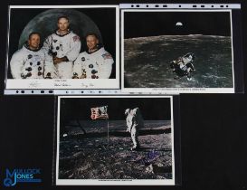 Space - Autograph - Apollo 11 - Neil Armstrong, Michael Collins and Buzz Aldrin Photographs (3)