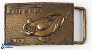 Salvador Dali Pirelli Brass Belt Buckle, No. 86 marked made in Italy