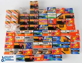 Vintage 35mm Unused Film, a collection of #64 boxes of all expired film with noted makes of Kodak,