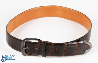 1985 Ladies Ralph Lauren Alligator Crocodile Brown Leather belt women size 32, made in the USA model