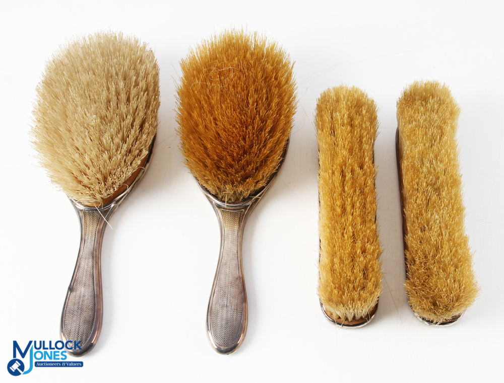 Group of 4 Mappin & Webb Silver Backed Brushes including two hand brushes and two hair brushes, each - Image 2 of 2