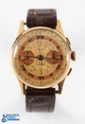 Chronographe Suisse 18K cased Antimagnetique Wristwatch with gold coloured dial with chronograph
