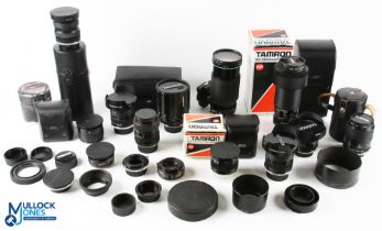 SLR 35mm Camera Tamron Tokina Lens Accessories Lot, to include boxed 60-300mm F3.8 lens, SP Tele