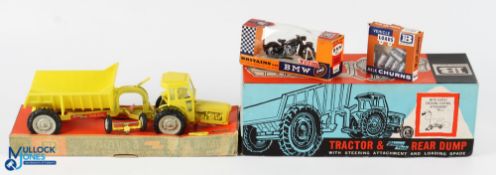 Britains Ltd Fordson Super Major Tractor & Rear Dump Truck Rare Yellow 9630 Set - with original