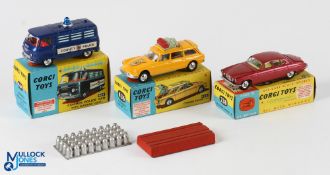 Corgi Toys No.238, 436 464, a good selection to include jaguar mark x with one piece of luggage-