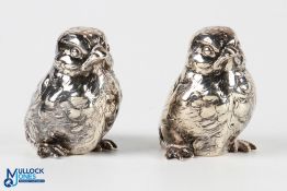 Berthold Muller Matched Pair of Pepperettes Modelled as Chicks each having slight differences in