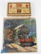 GWR Wooden Jig-Saw Puzzle Britain's Mightiest, 150+ pieces all complete and original box G