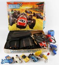 Scalextric Box of Cars, Transformer, Classic Track and Accessories with 4 cars 2x F1 cars, Singer