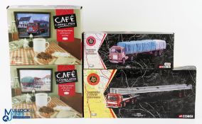 4x Boxed Corgi Diecasts - inc 2x Café Connection CC11501 and CC11601 with two other British Road