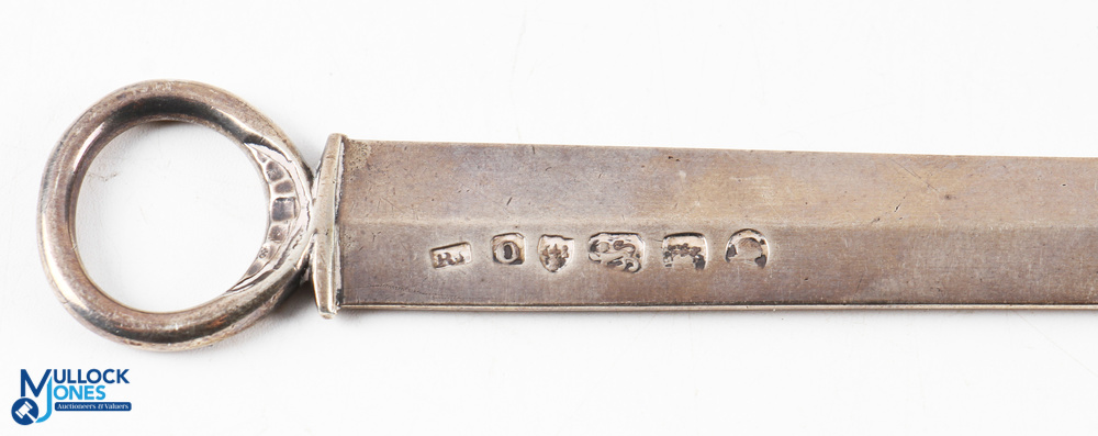 George III Hallmarked Silver Meat Skewer Chester 1789 with engraved monogram near loop handle, - Image 2 of 2