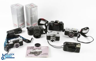 35mm Camera Collection, to include a Yashica FX103 body with winder and instructions, Olympus Pen,