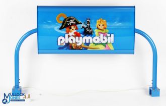 Playmobil Shop Display Light-up Sign with tubular metal supports, working order, total length