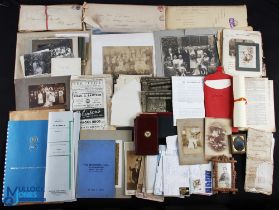 Ephemera carton with good selection of ephemera including 19th c photographs, letters, legal papers,