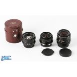 35mm Camera Lens Collection, to include Carl Zeiss Jenna Planar 1,7/50 T#7355158, Carl Zeiss Jena