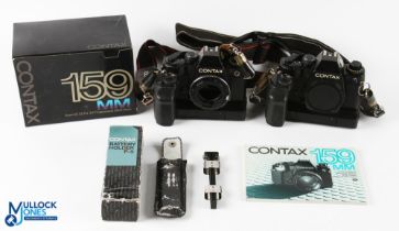 Contax 159mm Camera, includes a box and instruction manual, with a 159mm body, both with wear -