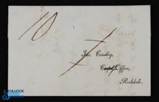 Rochdale Canal Company Letter 1814 - Complete printed letter with manuscript annotations posted by