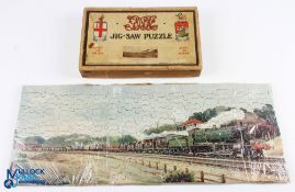 GWR Wooden Jig-Saw Puzzle Freight Train, 150+ pieces all complete and original box G
