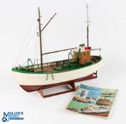 Period Nordsokutter Wooden Boat Billing Boats of Norway, a hand-built Model of a fishing trawler