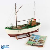 Period Nordsokutter Wooden Boat Billing Boats of Norway, a hand-built Model of a fishing trawler